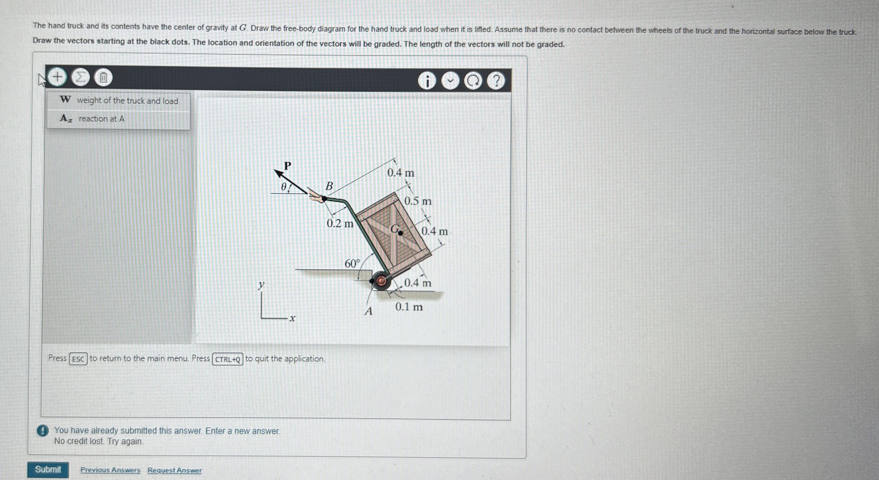Part D Draw the vectors starting at the black
