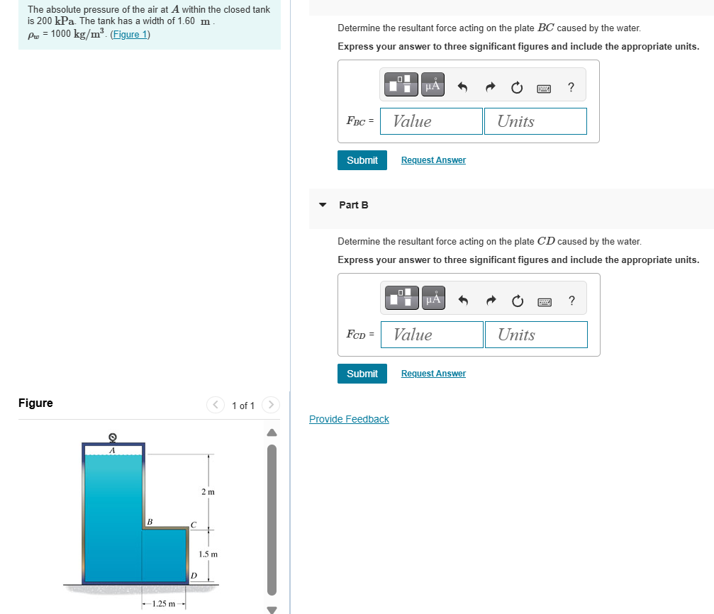 Part A The a b s o l u t e pressure o f the air a