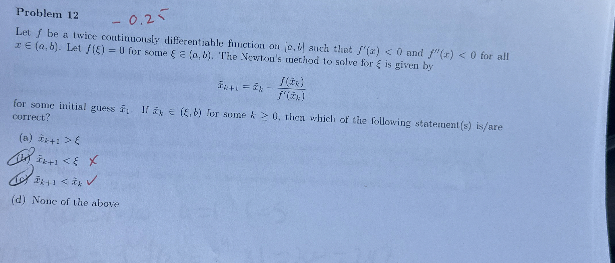 Problem 1 2 - 0 . 2 5 Let f be a twice