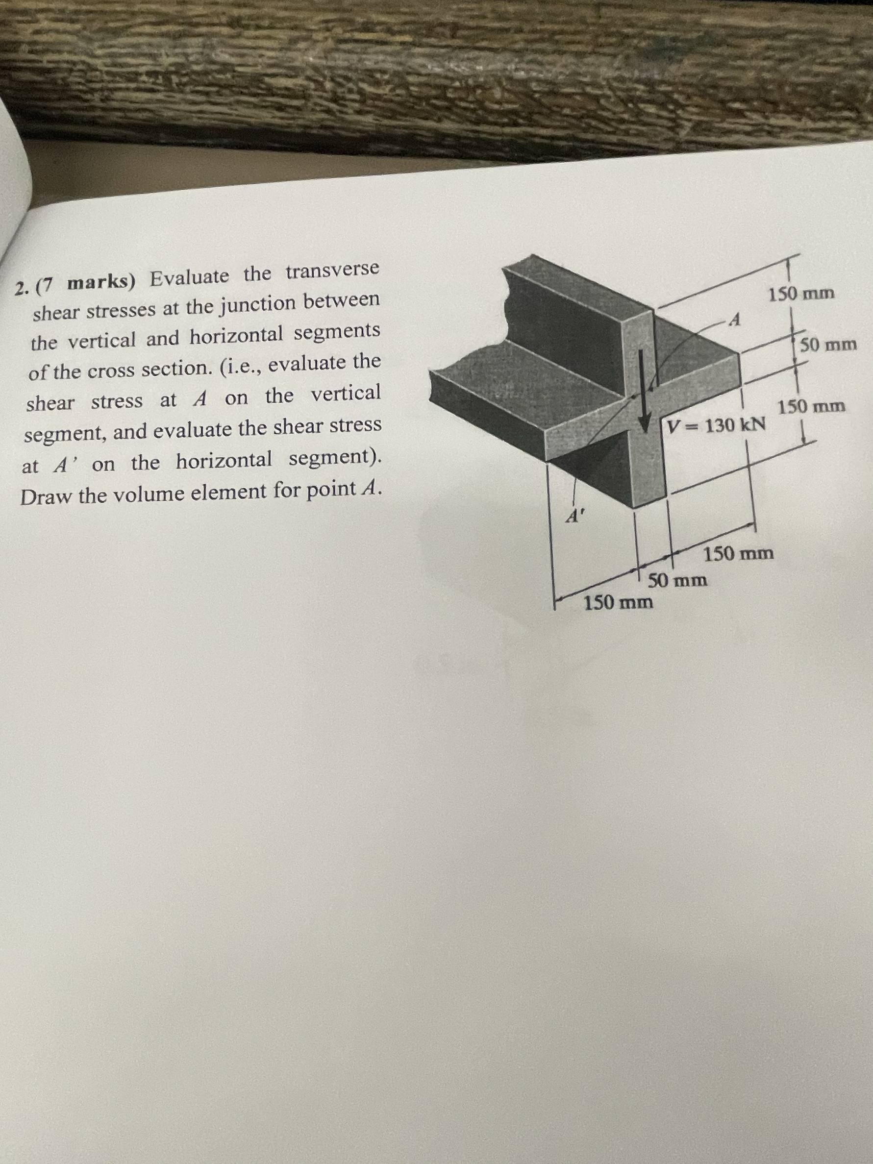 ( 7 marks ) Evaluate the transverse shear