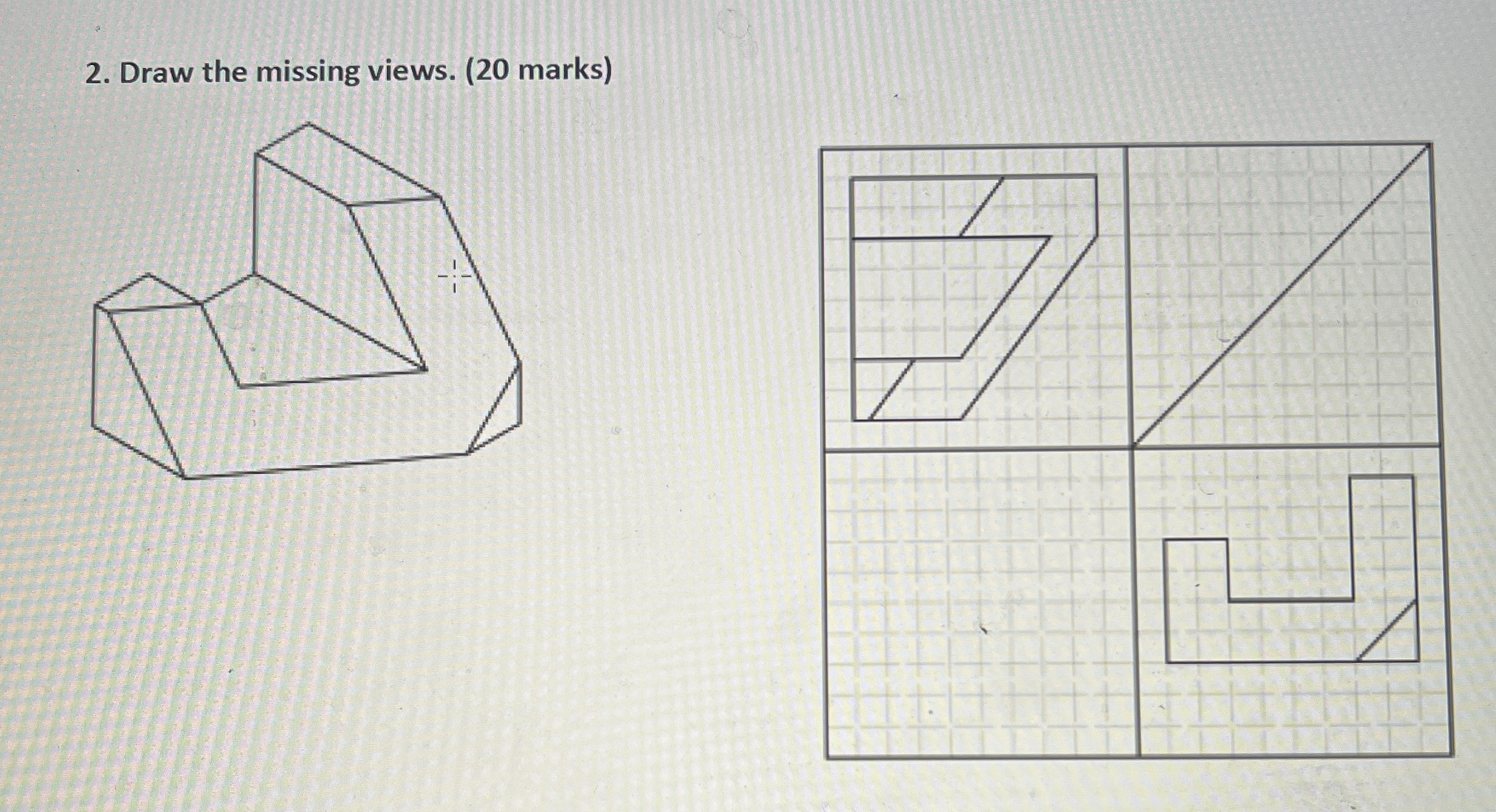 Draw the orthographic projections ( using 3 r d