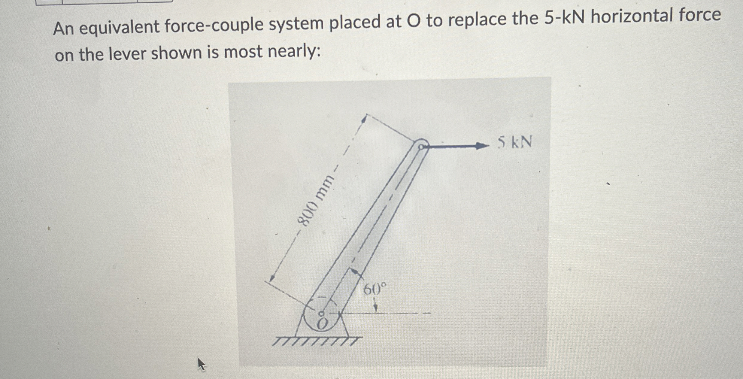 An equivalent force - couple system placed at O