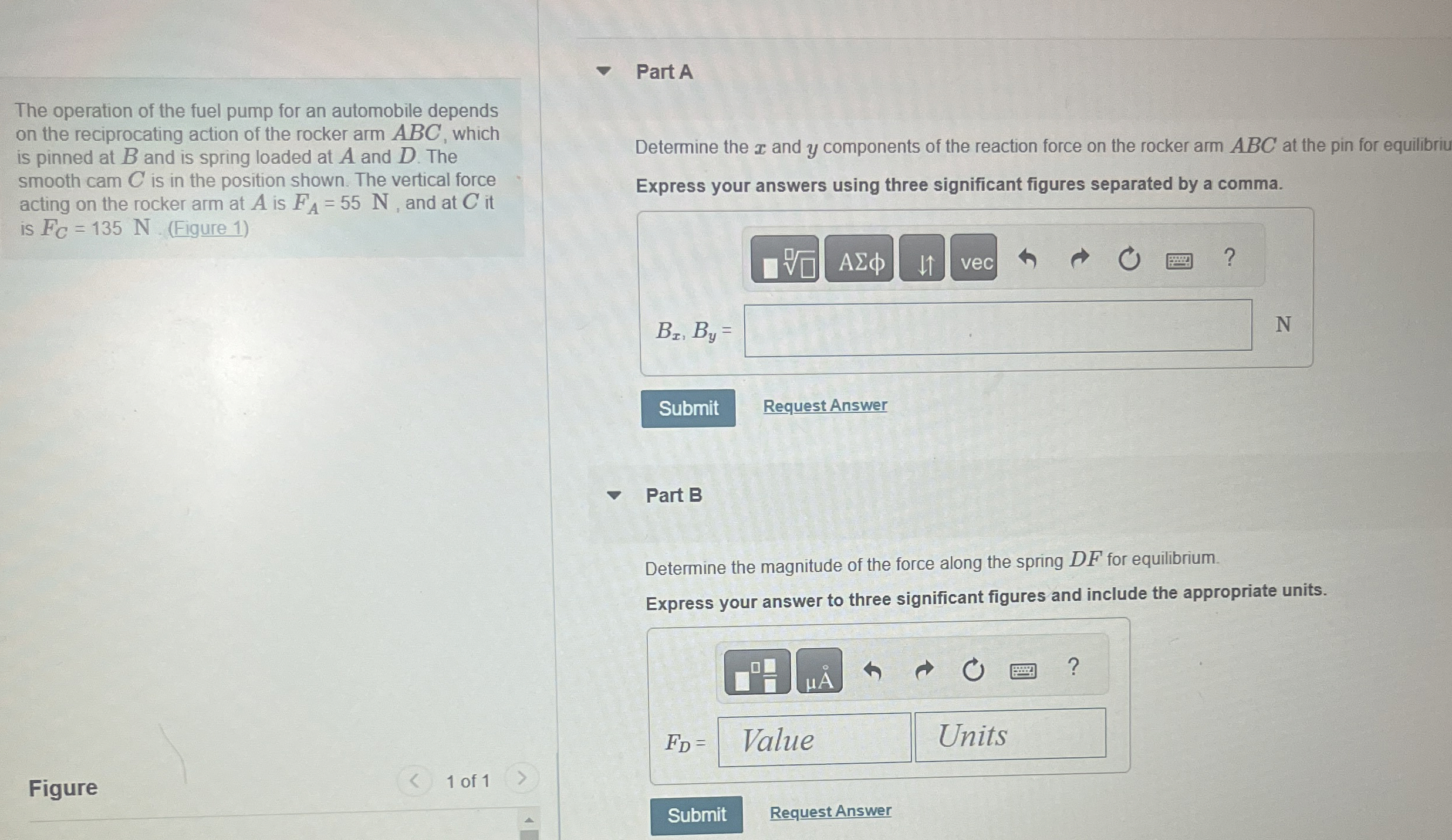 The operation of the fuel pump for an automobile