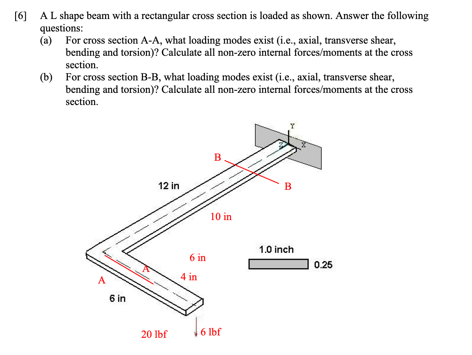 [ 6 ] A L shape beam with a rectangular cross