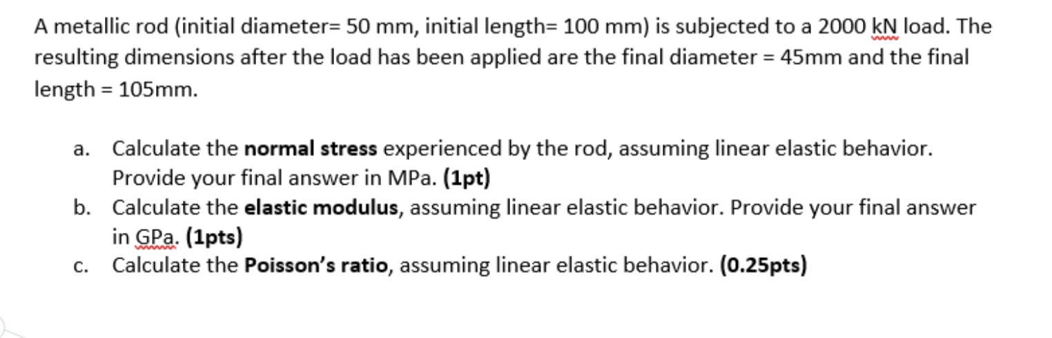 A metallic rod ( initial diameter \ ( = 5 0 \