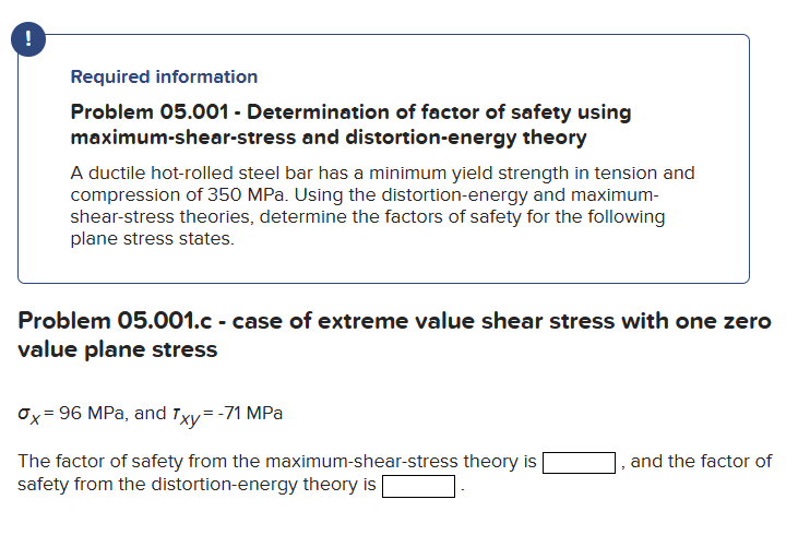 ! Required information Problem 0 5 . 0 0 1 -