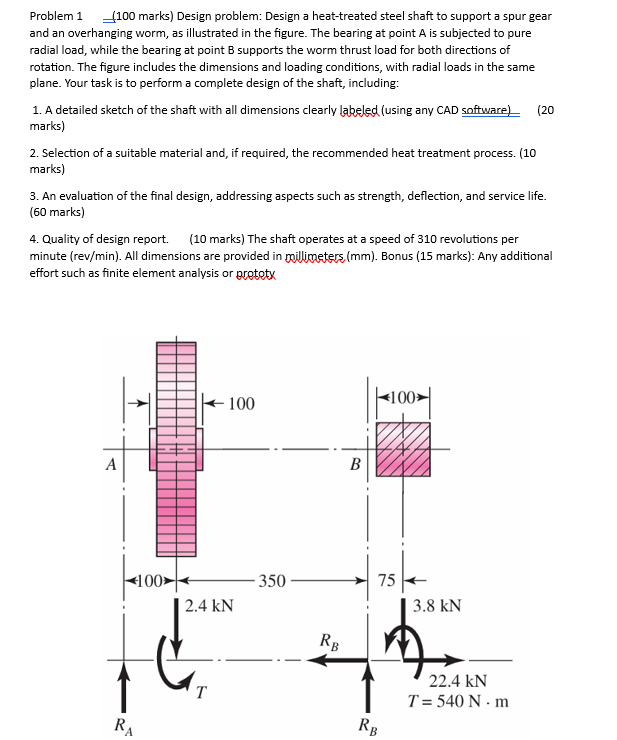 Problem 1 quad ( 1 0 0 marks ) Design problem: