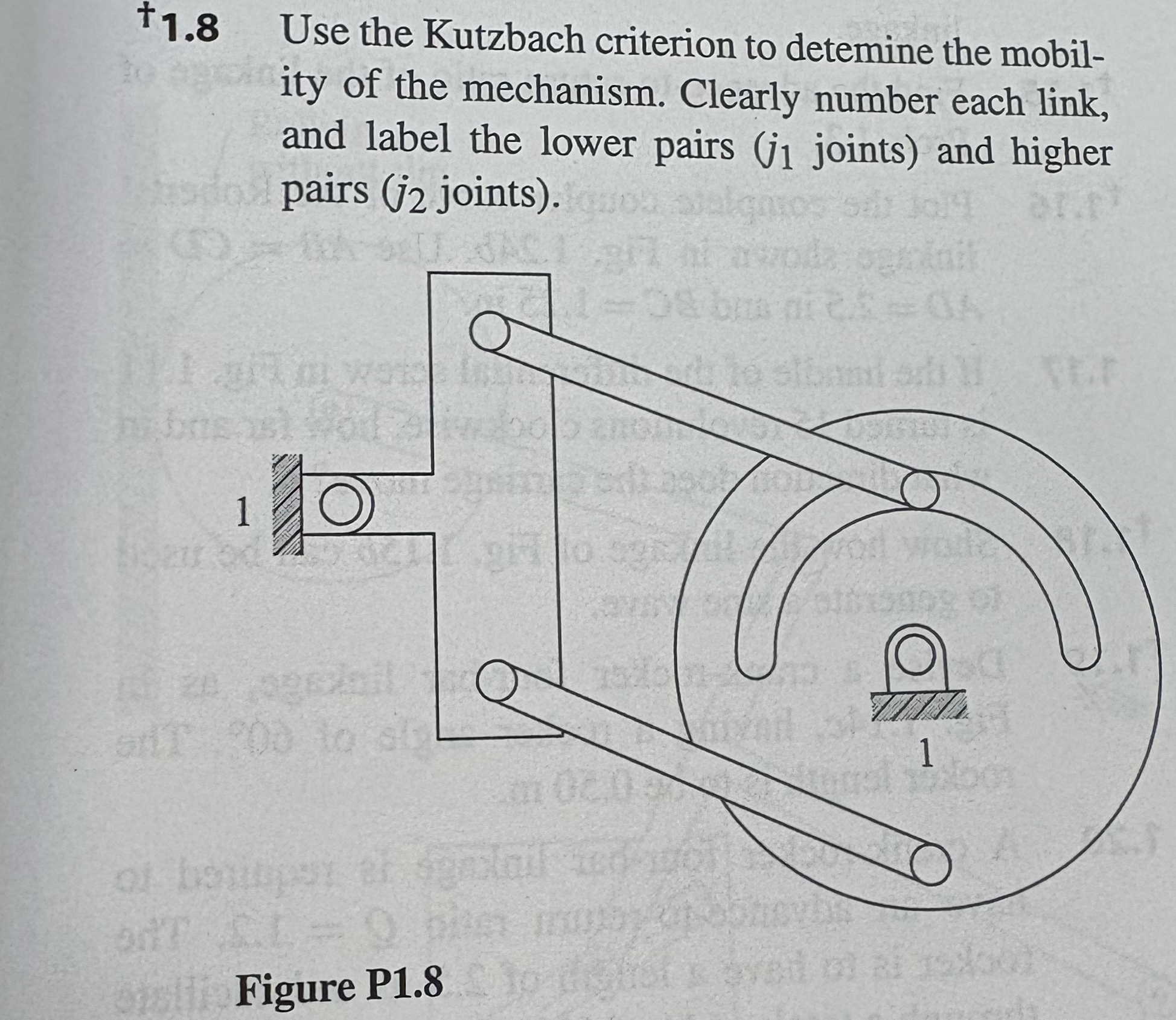 2 . 1 9 For the mechanism in Fig. P 1 . 8 ,