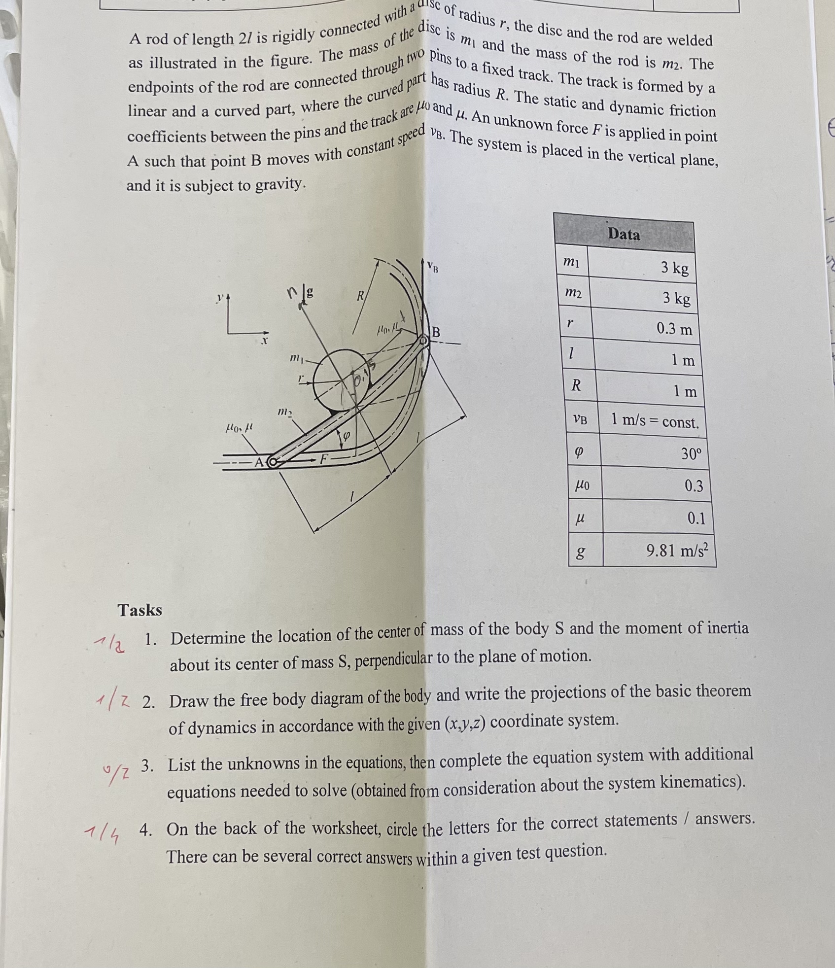 as illustrated in the figure. The mass of the ? d