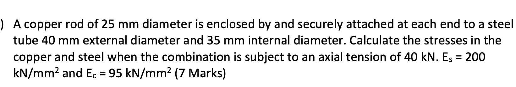 A copper rod of 2 5 mm diameter is enclosed by