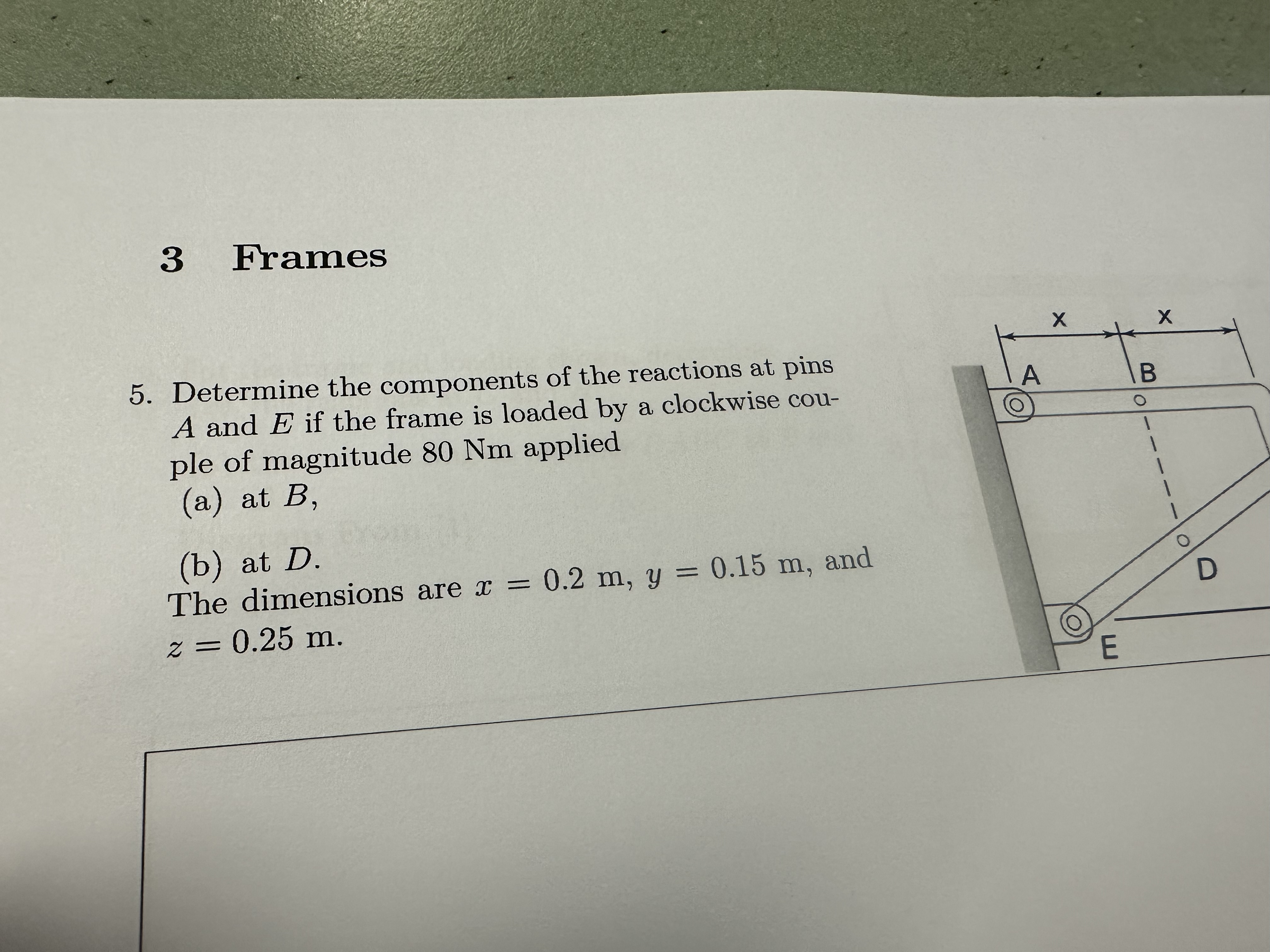 3 Frames 5 . Determine the components of the