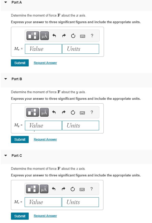 Force F = { 9 0 i , - 4 0 j , - 1 2 0 k } N acts