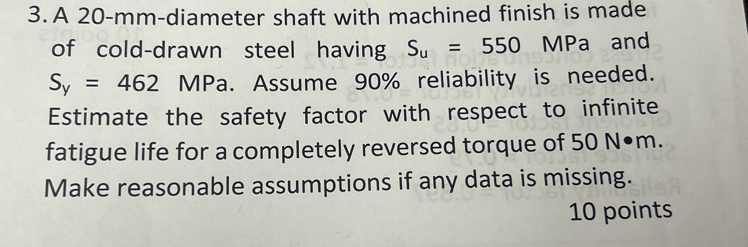 A 2 0 - mm - diameter shaft with machined finish