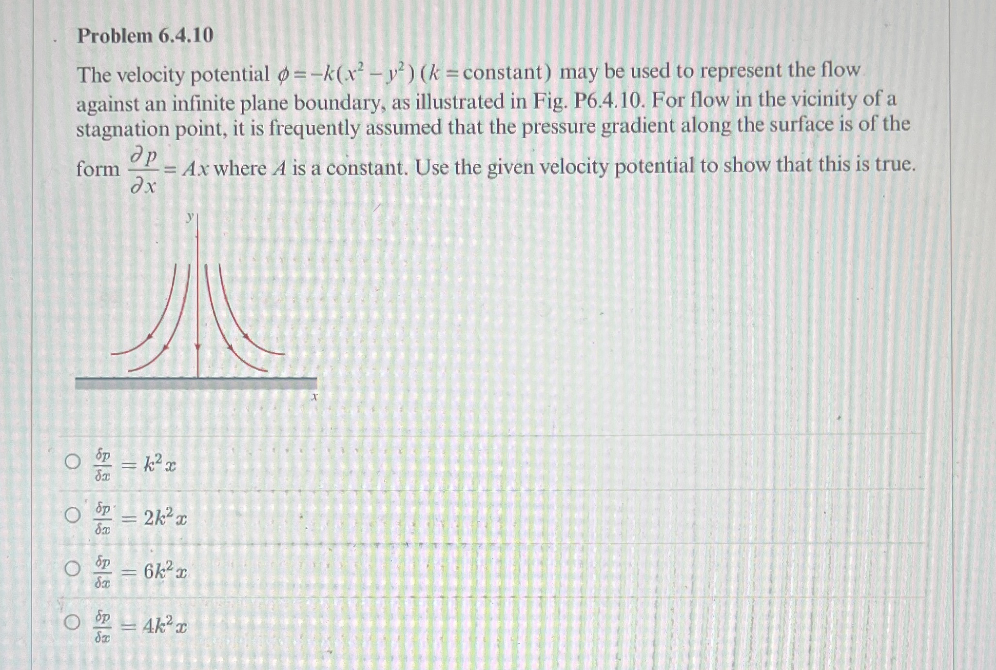 Problem 6 . 4 . 1 0 The velocity potential