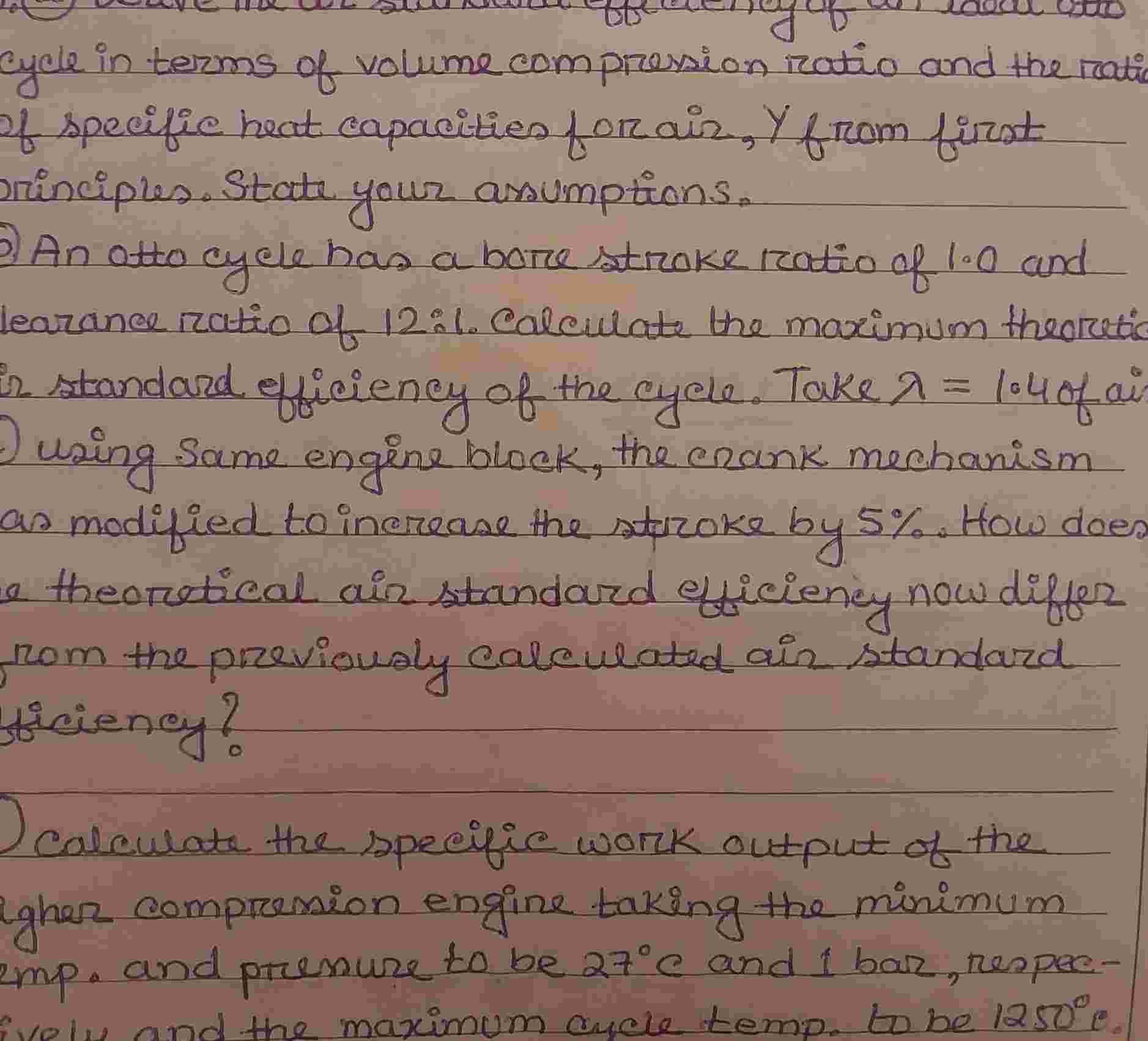 a ) derive the air standard efficiency of an