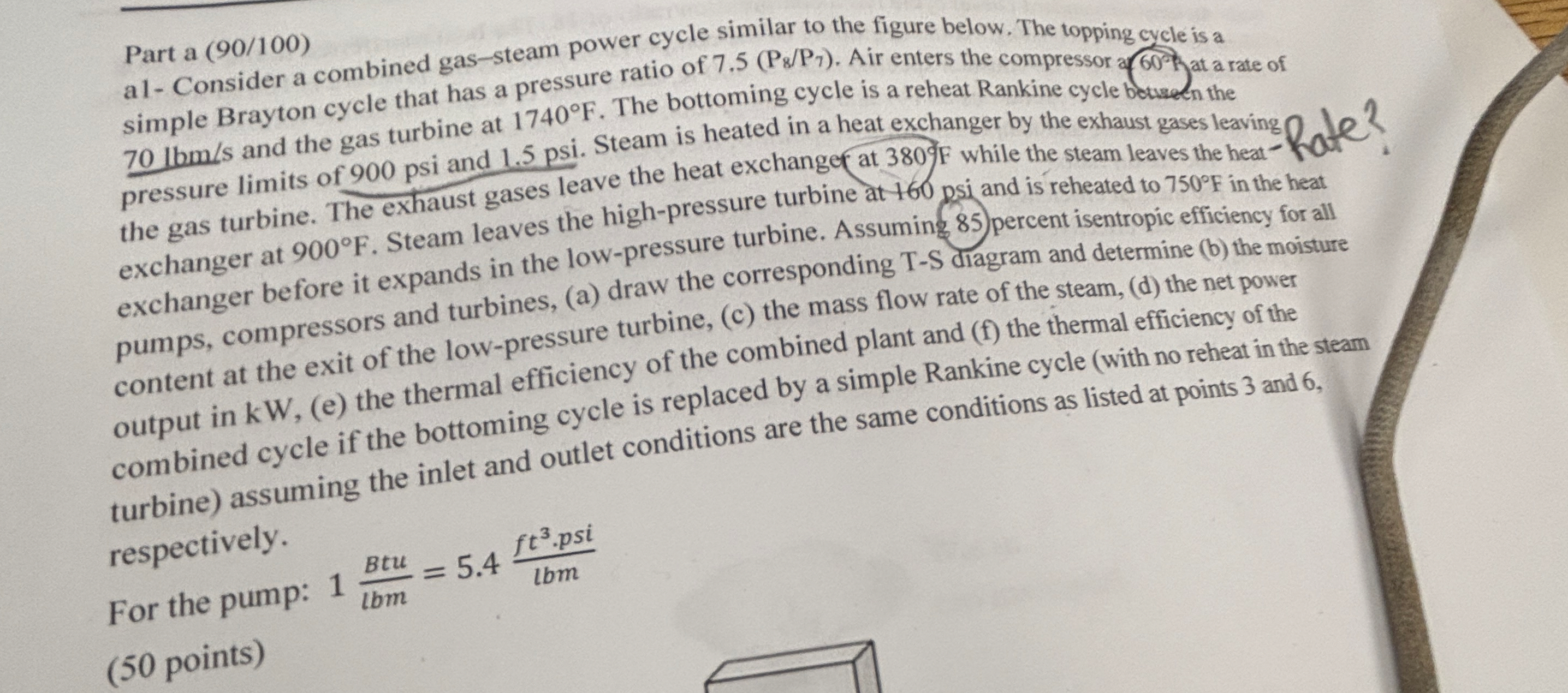 Part a ( 9 0 / 1 0 0 ) a 1 - Consider a combined