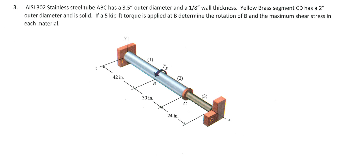 AISI 3 0 2 Stainless steel tube ABC has a 3 . 5 '