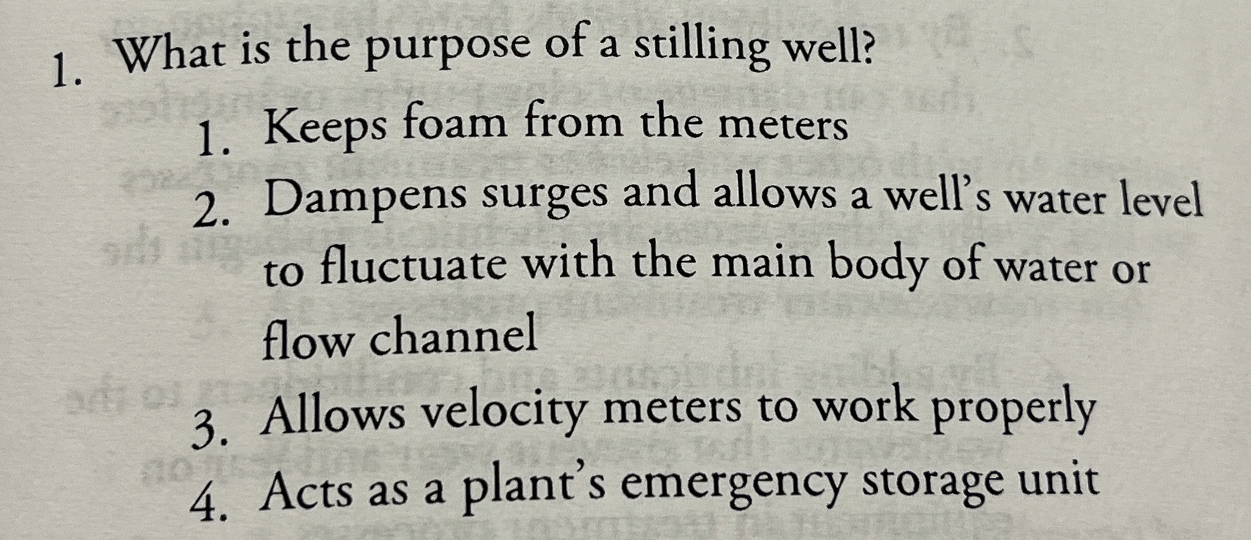 What is the purpose of a stilling well? Keeps