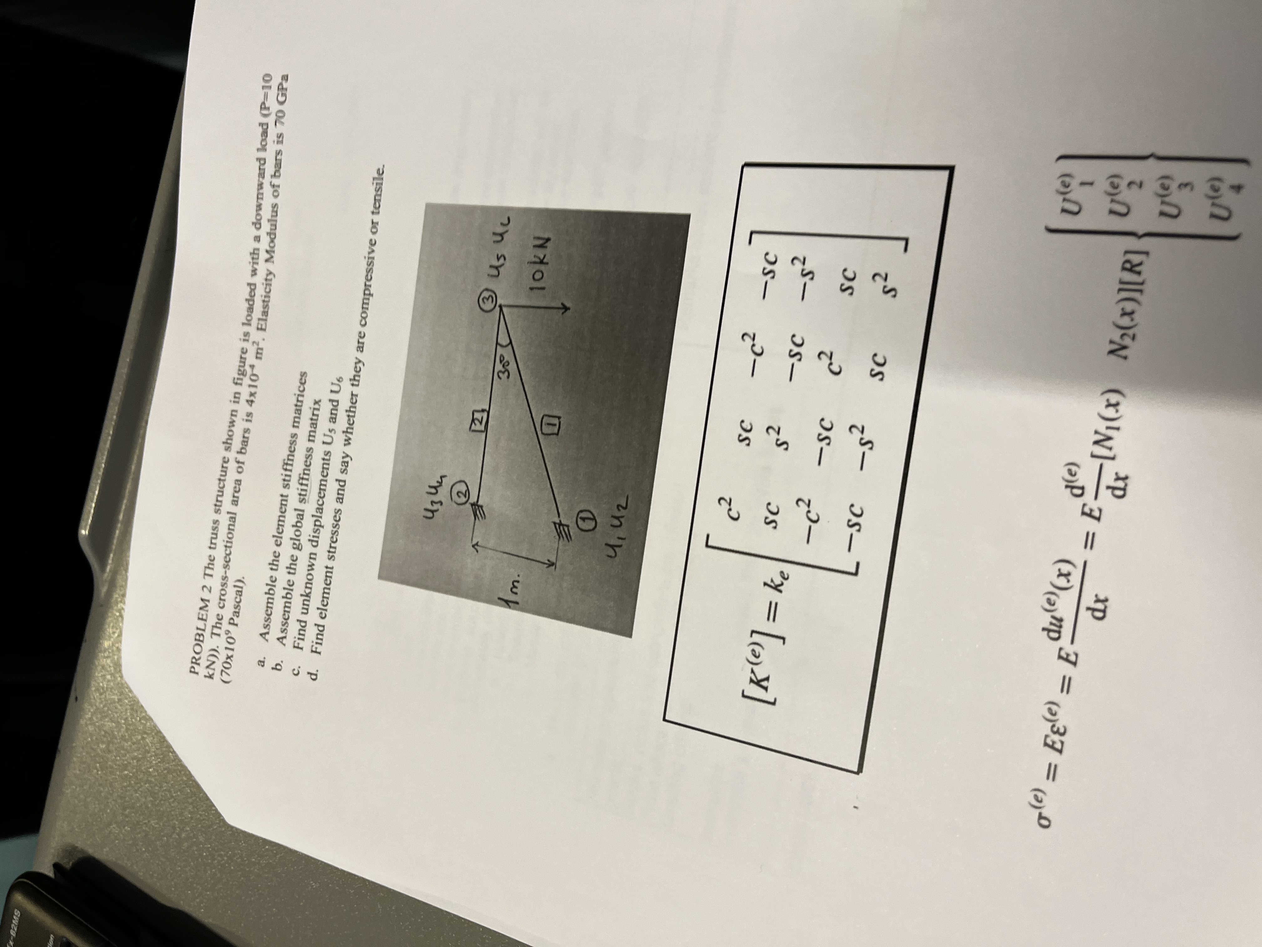 olans PROBLEM 2 The truss structure shown in