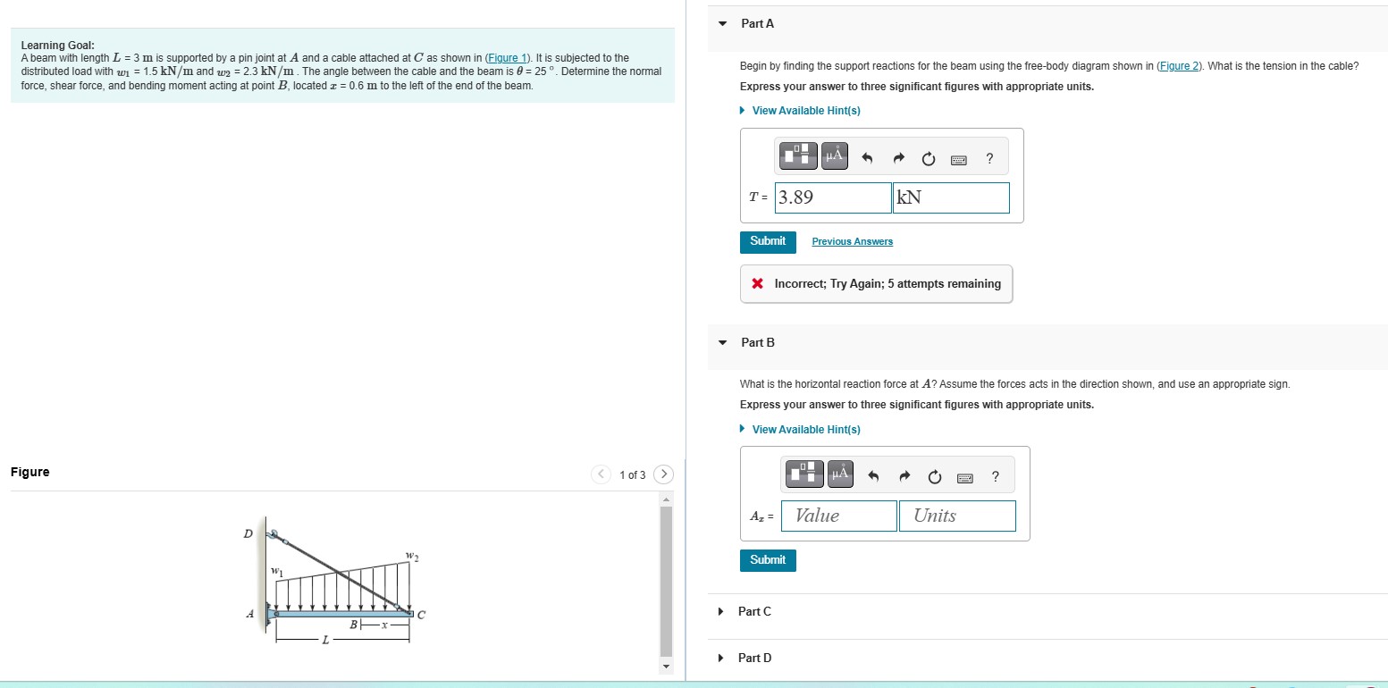 Learning Goal: A beam with length \ ( L = 3 \
