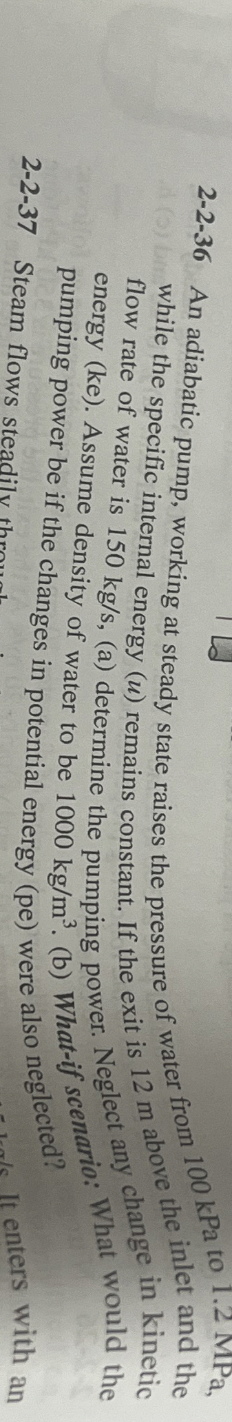 2 - 2 - 3 6 An adiabatic pump, working at steady