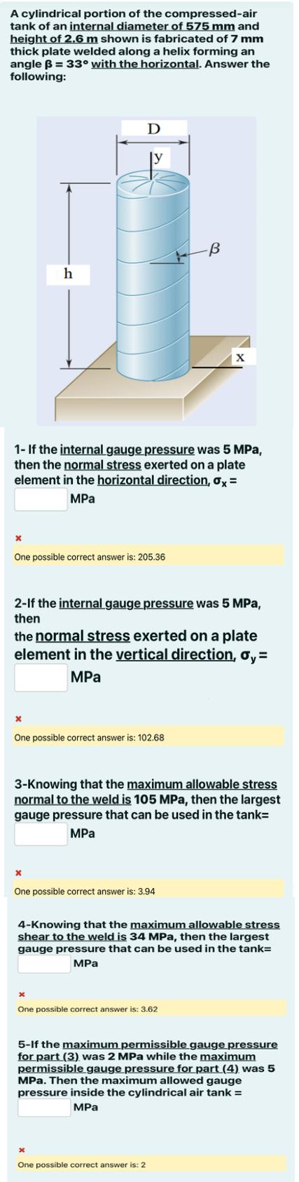 A cylindrical portion of the compressed - air
