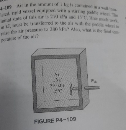 4 - 1 0 9 Air in the amount of 1 kg is contained
