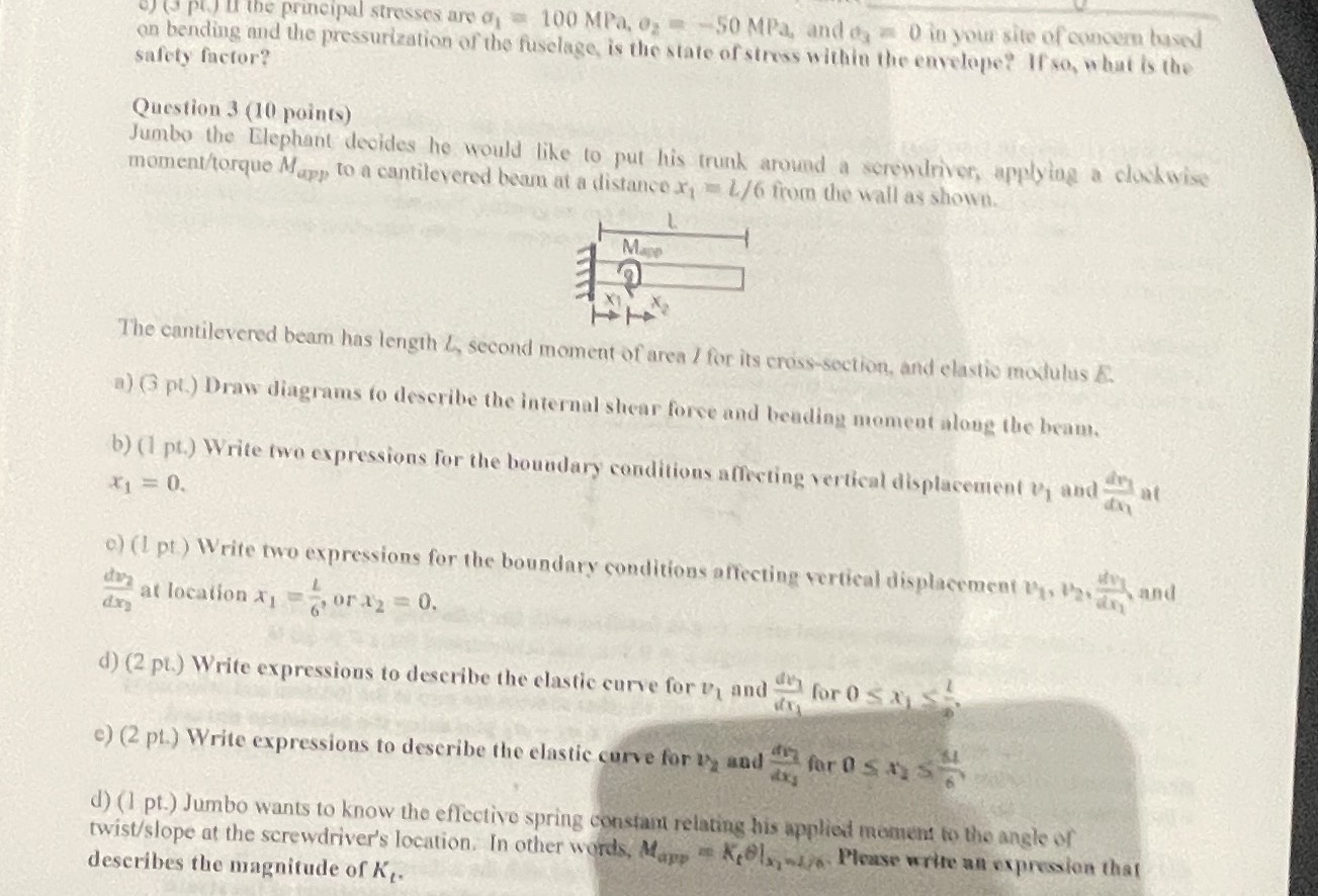 ( 3 pe , it the prucipal stresses are 1 = 1 0 0