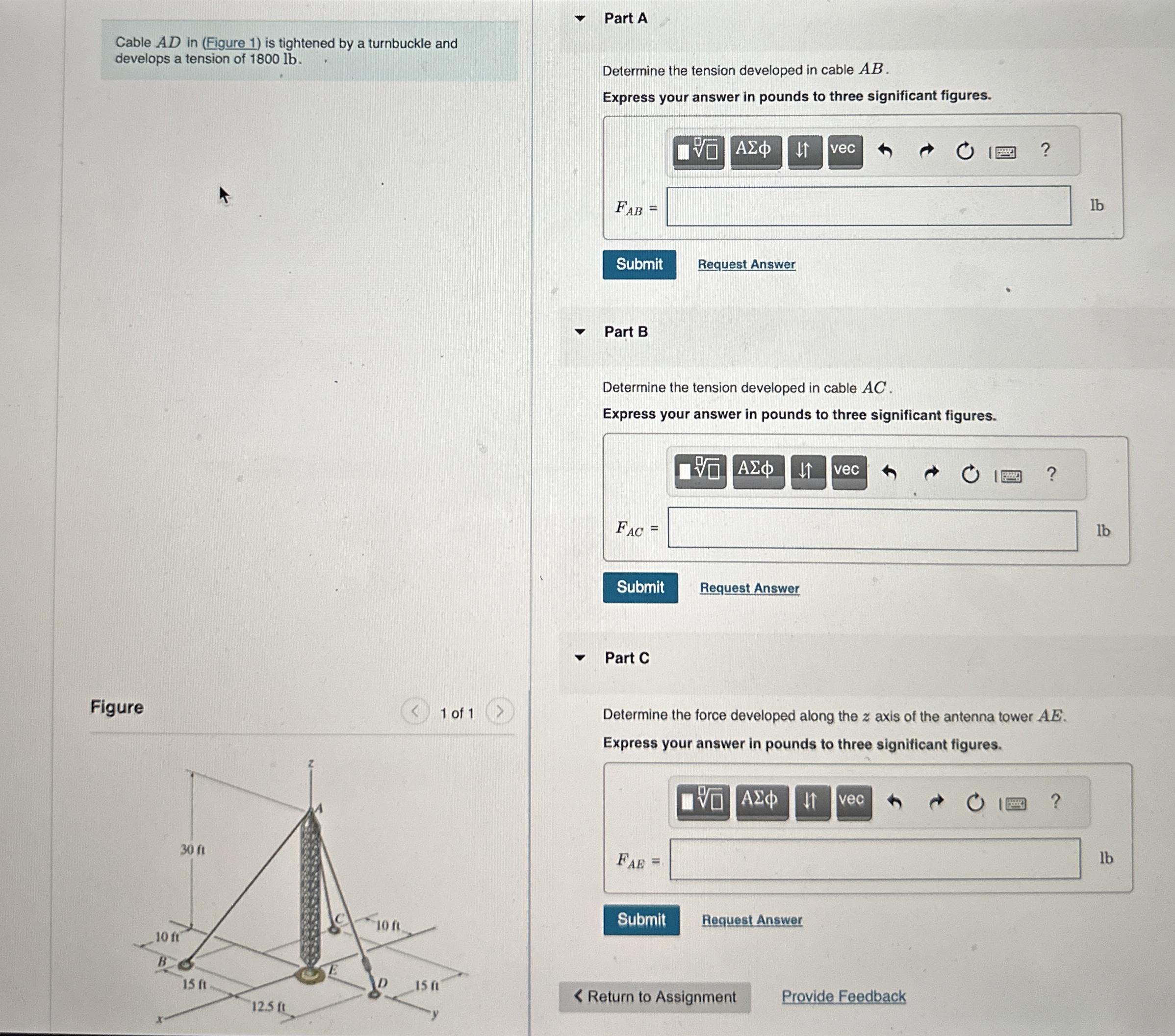 Cable A D in ( Figure 1 ) is tightened by a