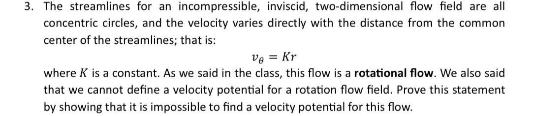 The streamlines for an incompressible, inviscid,