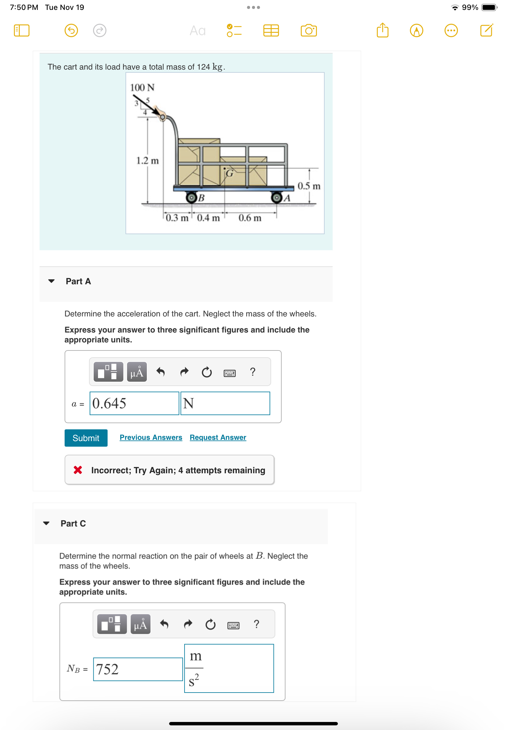 7 : 5 0 PM Tue Nov 1 9 9 9 % The cart and its