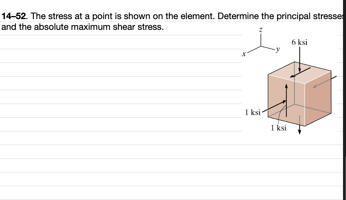 1 4 - 5 2 . The stress at a point is shown on the