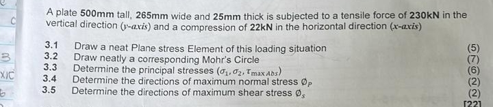 A plate 5 0 0 mm tall, 2 6 5 mm wide and 2 5 mm