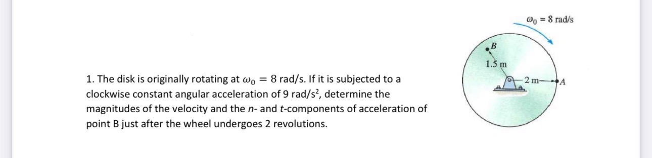 The disk is originally rotating at 0 = 8 r a d s