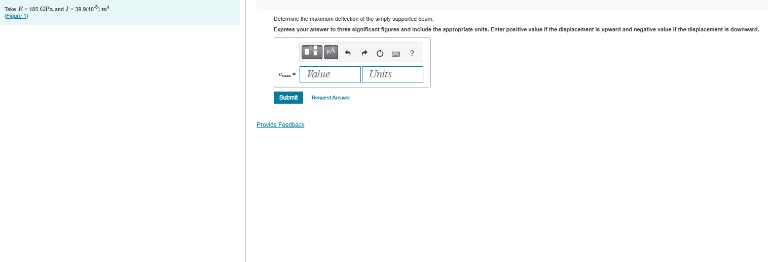 Determine the maximum deflection of the simply