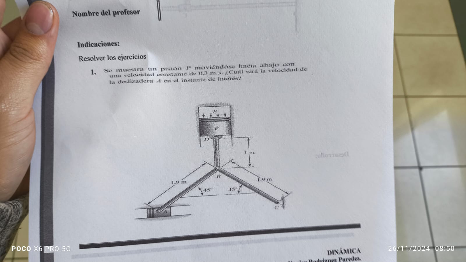 Nombre del profesor Indicaciones: Resolver los
