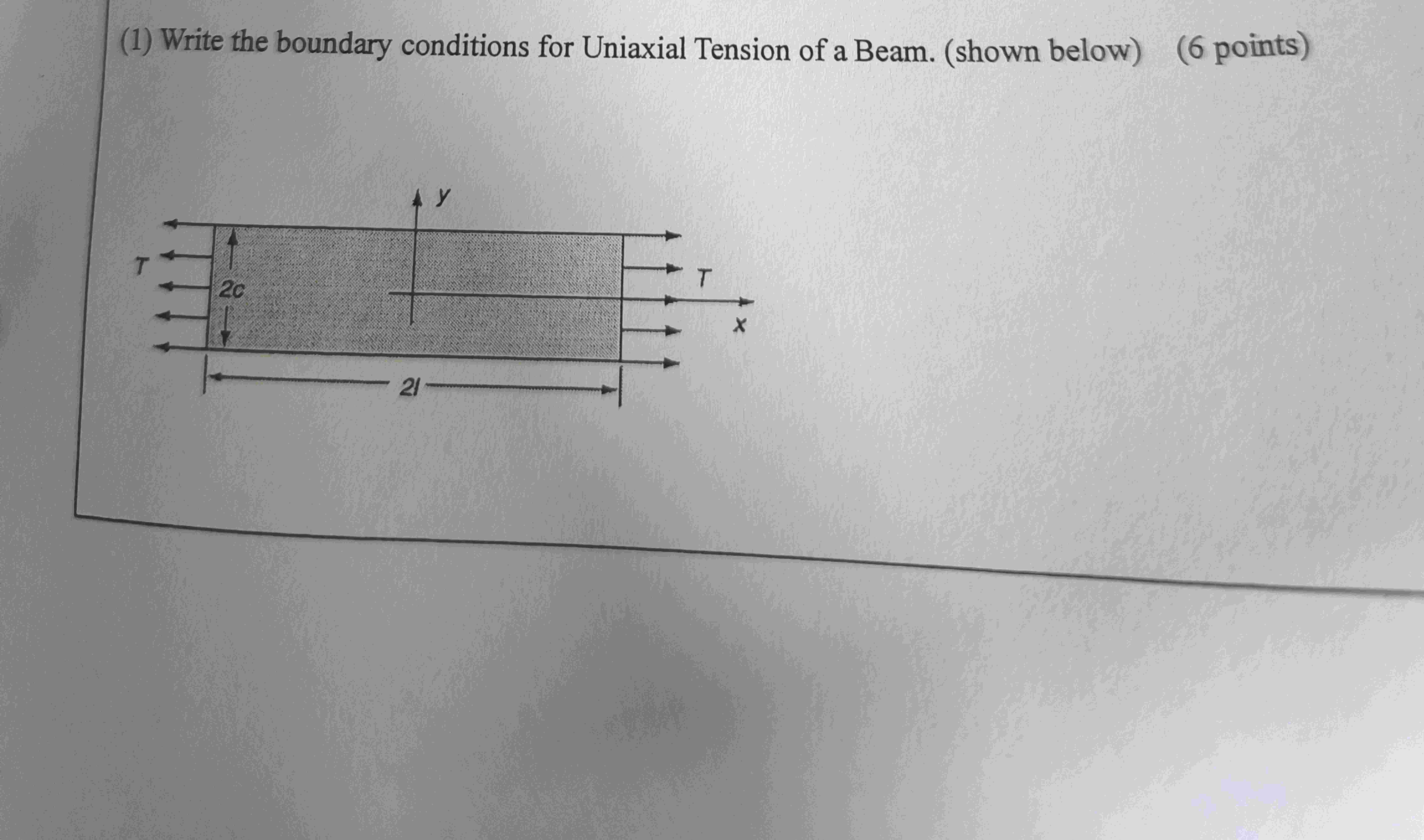 ( 1 ) Write the boundary conditions for Uniaxial