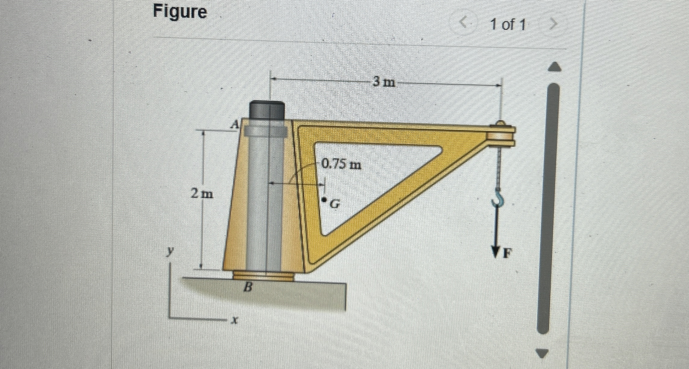 The dimensions of a jib crane, which is