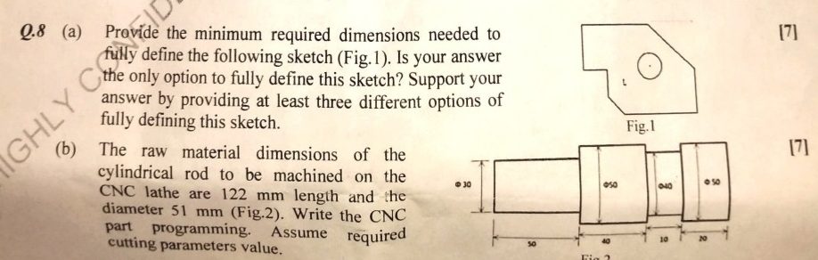Q . 8 ( a ) Provide the minimum required