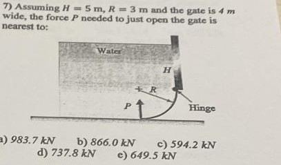 7 ) Assuming \ ( H = 5 \ mathrm { ~m } , R = 3 \
