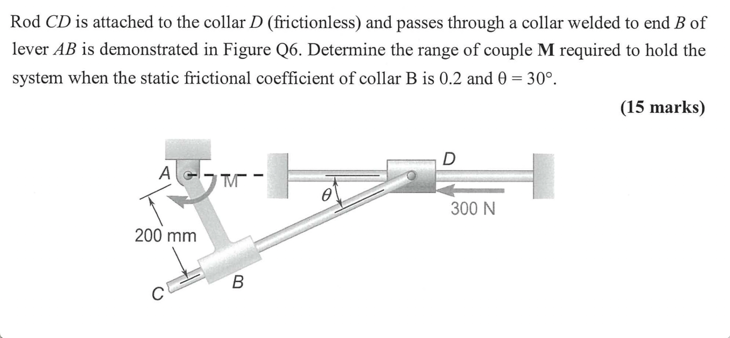 Rod C D is attached to the collar D (