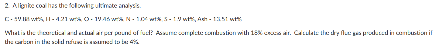 Must answer this part: Calculate the dry flue gas