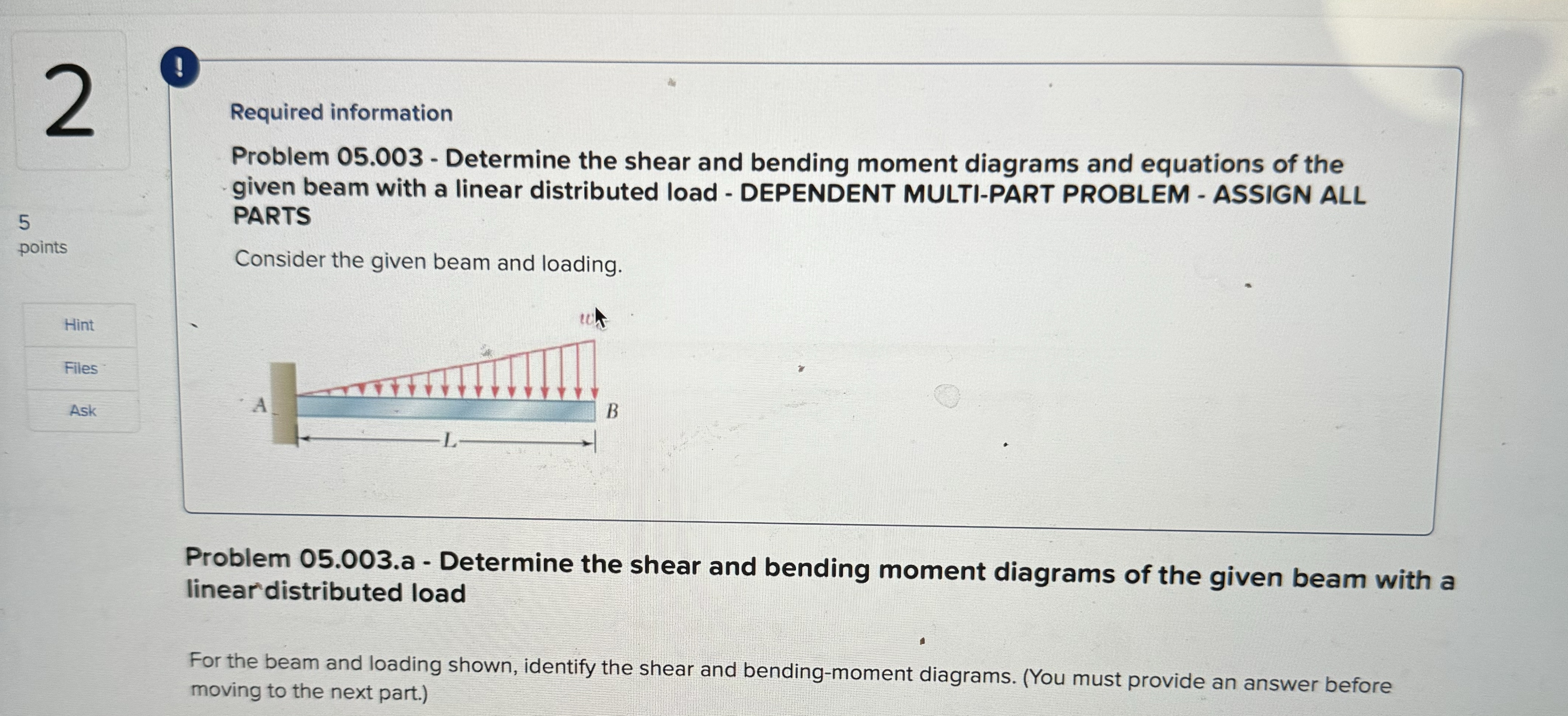 2 ! Required information Problem 0 5 . 0 0 3 -