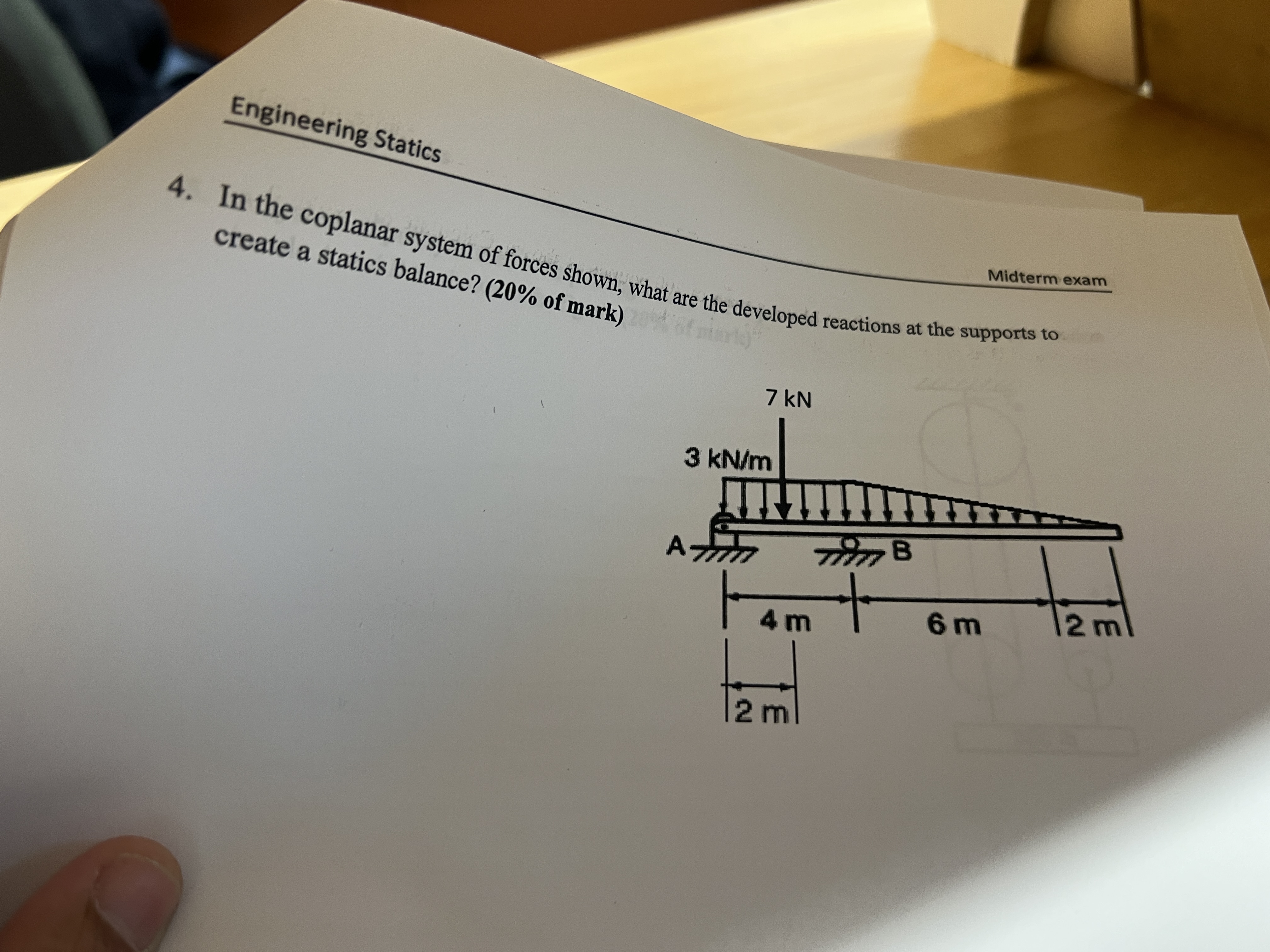 Engineering Statics create a statics balance? ( 2