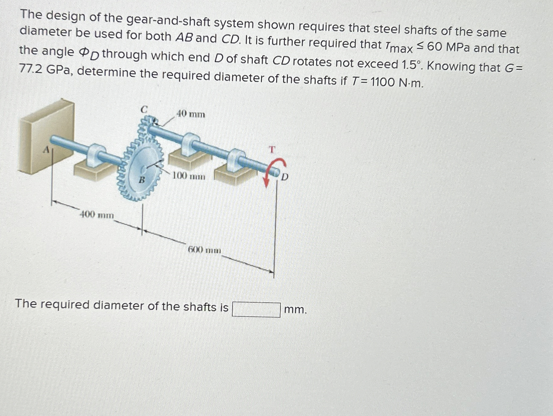 The design of the gear - and - shaft system shown