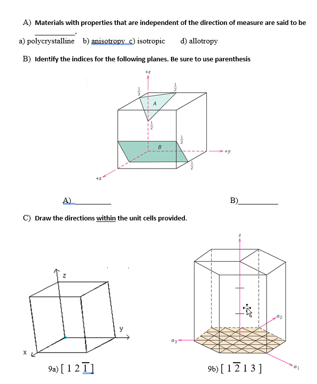 Help with drawing the directions of the unit cells