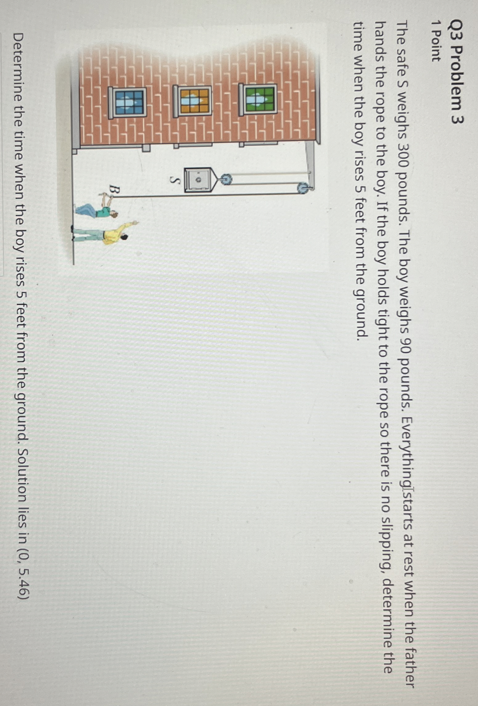 Q 3 Problem 3 1 Point The safe S weighs 3 0 0