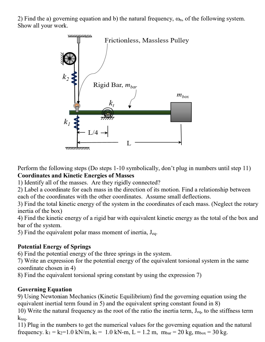 Find the a ) governing equation and b ) the