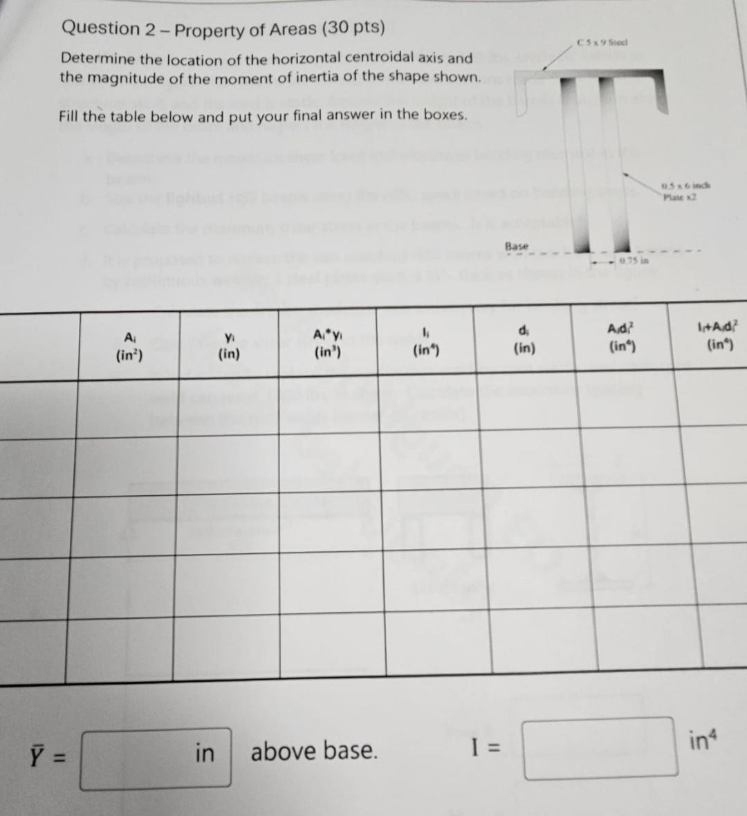 Question 2 - Property of Areas ( 3 0 pts )