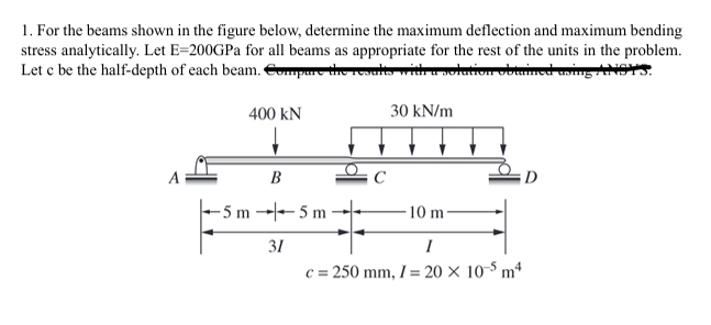 Let c be the half - depth of each beam.